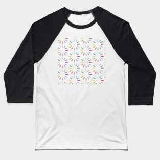 Facades of old canal houses from Amsterdam City rainbow color illustration Baseball T-Shirt